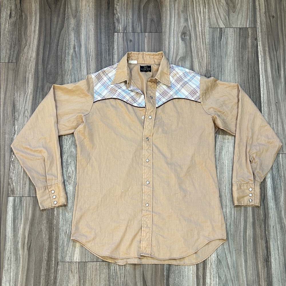 Sears Tan Western Style Men's Shirt